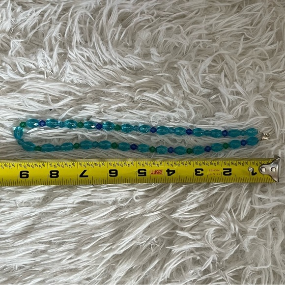 Handmade Aqua Teal Blue Glass Bead Necklace Set - Picture 4 of 16